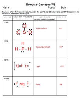 Image result for Molecular Geometry Practice Problems