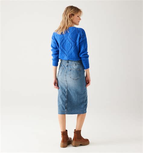 Midi denim skirt - Medium denim