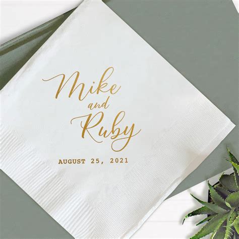 Personalized Wedding Cocktail Napkins, Personalized Wedding Beverage ...