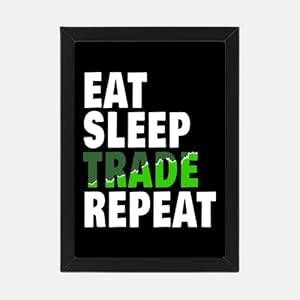 Framed poster eat sleep trade repeat trading motivation, trading setup ...