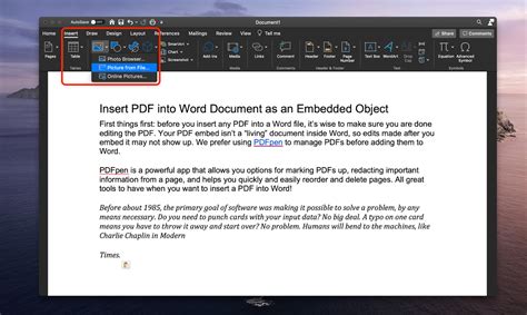 How to Add a PDF to a Word Doc 的图像结果
