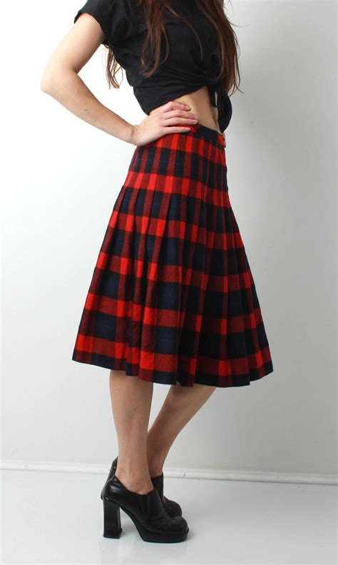 Red Tartan Skirt Pleated at Dennis Aguayo blog