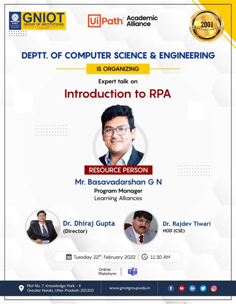 Introduction to RPA | GNIOT Campus, Greater Noida