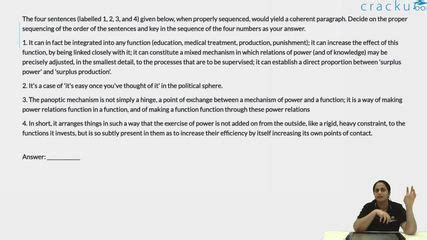 [Video] **The four sentences (labelled 1, 2, 3, and 4) given below ...