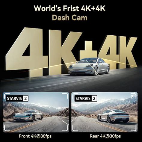 F77 STARVIS 2 4K+4K Dual IMX678 Voice Control 5.8GHz WIFI Dash Cam ...
