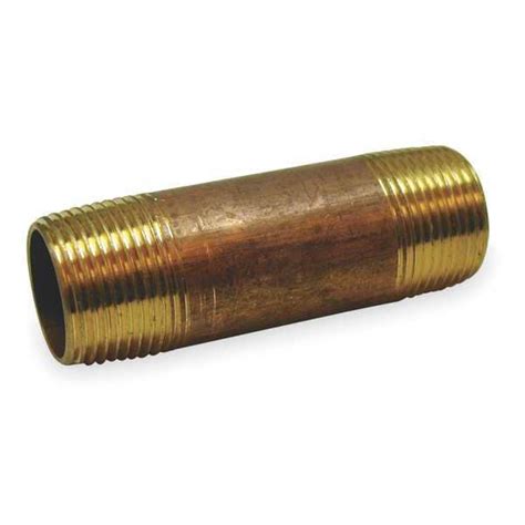 Zoro Select 1/4" MNPT x 1-1/2" TBE Red Brass Pipe Nipple Sch 40 461-015 ...