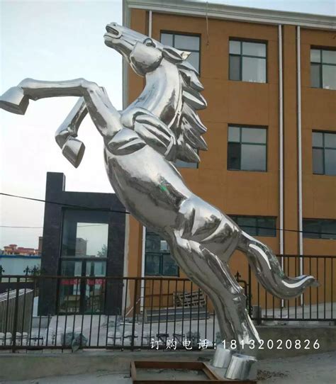 玻璃钢奔马雕塑，广场动物雕塑 - 卓景雕塑公司