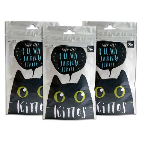 Kittos Tuna Jerky Strips Cat Treats for Training & Rewards - Protein ...