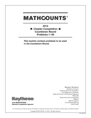 Mathcounts 2015 Chapter Countdown Round - Fill Online, Printable ...