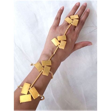Buy Mitali Jain Overdose Gold Statement Geometric Hand Harness Online