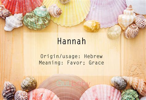Hannah is a Hebrew baby name. In Hebrew the meaning of the name Hannah ...