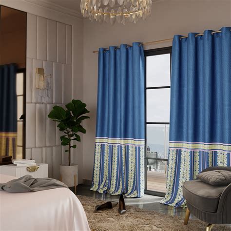 Blue Monarch - Pack of 2 Satin Curtains – Stoa Paris