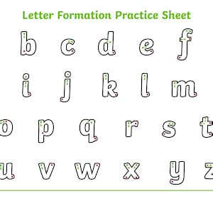 Letter Formation Alphabet Handwriting Practice Sheet