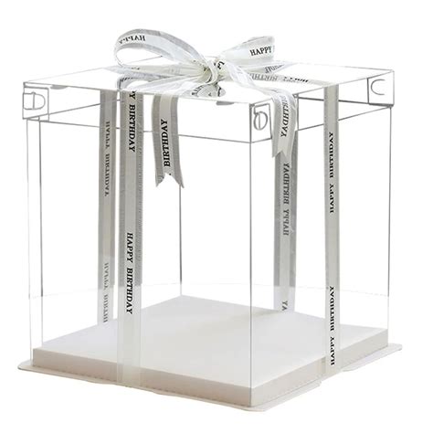 Buy Transparent Birthday Cake Box Cake Birthday Cake Plastic ...