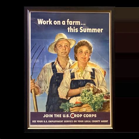 "Work on a Farm...this Summer. Join the u.s. Crop Corps" Vintage Wwii ...