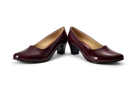 LaVida Cherry Red Block Heel Pumps | Round Toe Heels | Office Shoes for ...