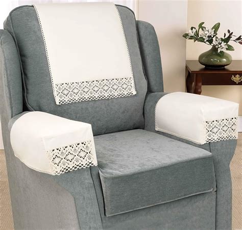 Chums Cotton Lace Chair Backs Armcaps Furniture Covers Cream Chair ...