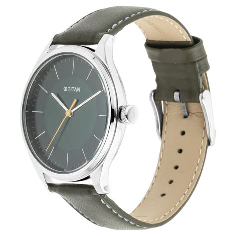 Buy Online Titan Men's Urban Edge Lustrous Green Dial Leather Watch ...