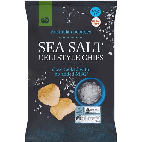 Woolworths Sea Salt Deli Style Potato Chips 175g | Woolworths