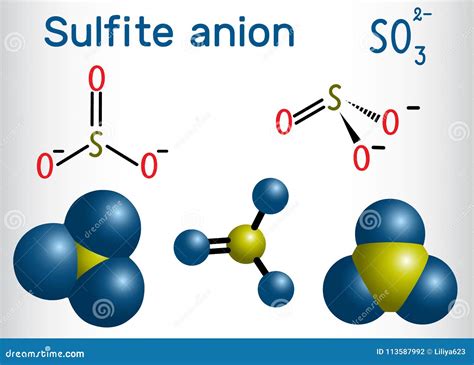 Sulfite Anion, Chemical Structure. Sulfite Salts Are Common Food ...