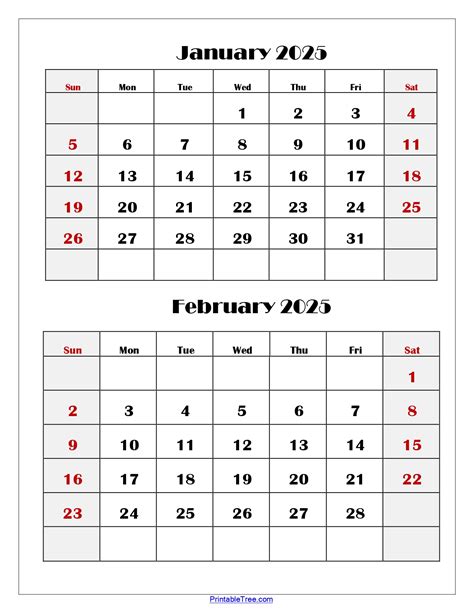 Two Months Calendar 2025-2026 Printable PDF | Double Month Calendar
