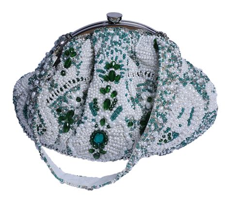 Swisni Heavily Green Crystal Work Hand Held Clutch Bag for Women & Gir ...