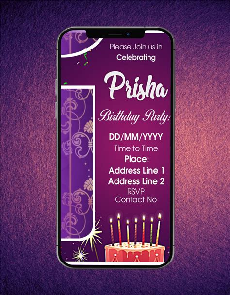 Custom Online Birthday Invitation eCard | Elegant Purple Theme Celebra ...
