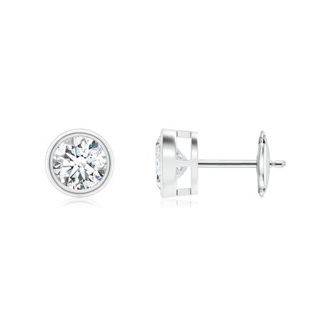 Lab-Grown Bezel-Set Diamond Solitaire Stud Earrings