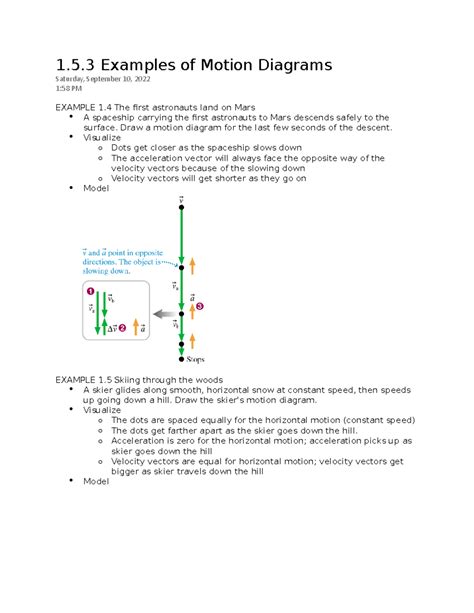 1.5.3 Examples of Motion Diagrams - 1.5 Examples of Motion Diagrams ...