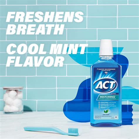 Buy ACT Restoring Anticavity Fluoride Mouthwash With 11% Alcohol, Cool ...