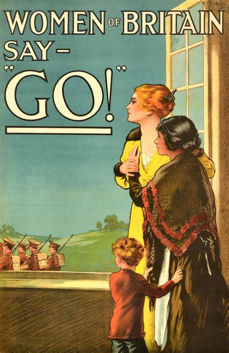Original Antique War Propaganda Poster Women Of Britain Say Go WWI ...