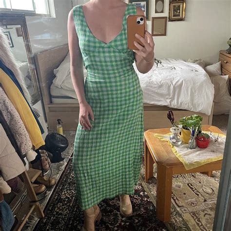Afends Women's Green Dress | Depop
