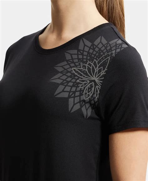Buy Tencel Lyocell Elastane Relaxed Fit Graphic Printed Half Sleeve T ...