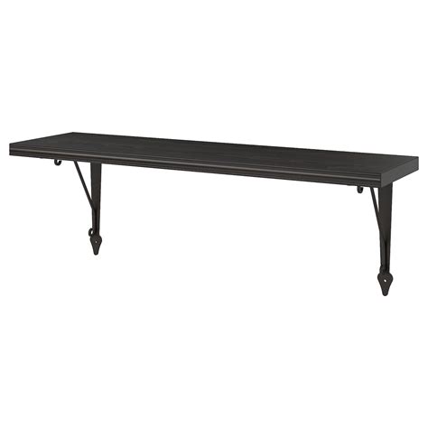 BERGSHULT / KROKSHULT wall shelf, brown-black/anthracite, 80x20 cm (311 ...
