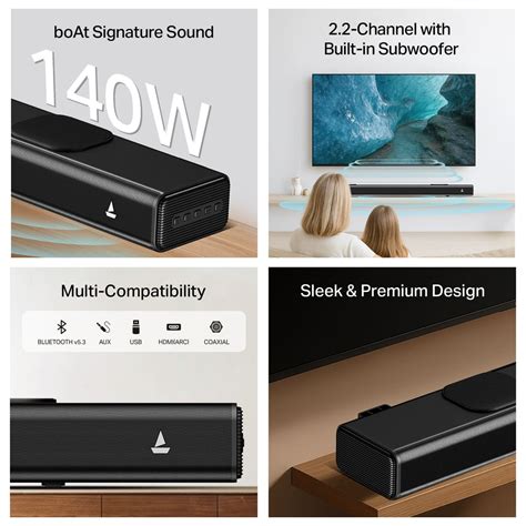 boAt Aavante 2.2 1400 – 140W 2.2 Channel Soundbar with Built-in Subwoofer