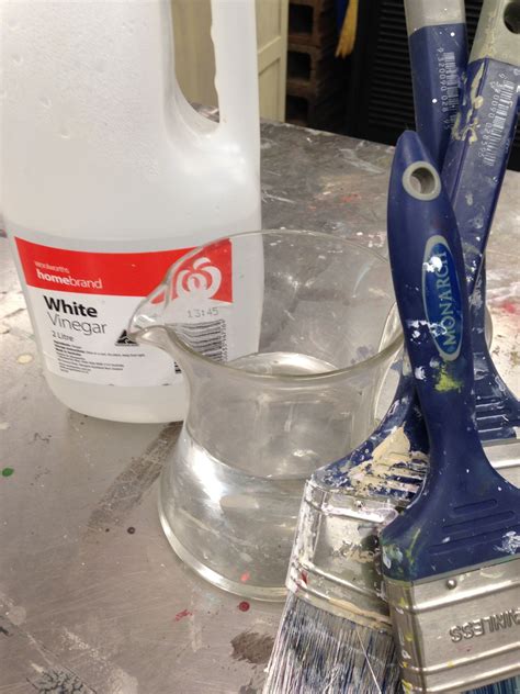 Forgot to wash your paintbrush? Paint hardened? 1. Soak the brush ...