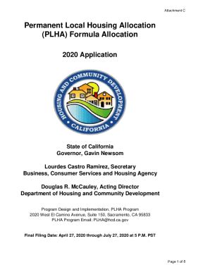 Fillable Online Permanent Local Housing Allocation (PLHA) Formula ...