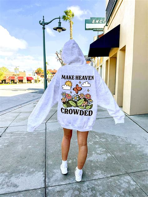 Make Heaven Crowded Hoodie, Retro Flowers Hoodie, Christian Hooded ...