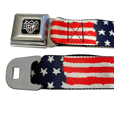 Stars & Stripes American USA Flag Belt Weathered US United States Seat
