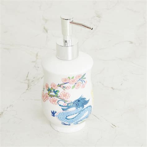 Buy Art of Asia-Dragon Dance White Printed Ceramic Soap Dispenser ...