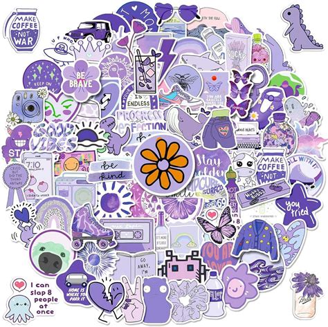 TNIXNCK 100Pcs Cute Purple Water Bottle Stickers for Kids, India | Ubuy