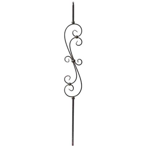 L.J. Smith Stair Systems 44-in x 0.5-in Round Silver Vein Wrought Iron ...