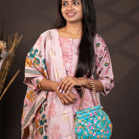 Designer Floral Potli Bag - Blue - KA18161 – Ikyem