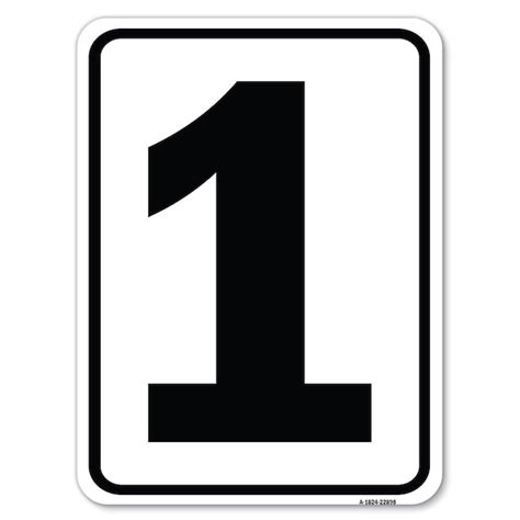 Signmission Sign with Number 1 Heavy-Gauge Aluminum Rust Proof Parking ...