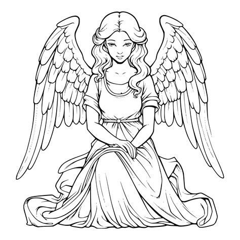 Premium Vector | Angel coloring pages for kids