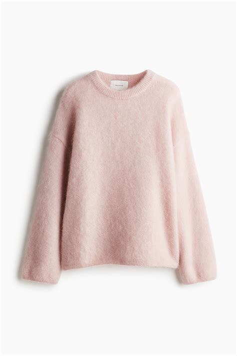 Women's Light pink Oversized mohair-blend jumper | H&M IN