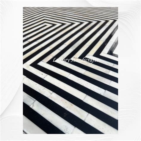 Stripe Bone Inlay Coffee Table Black – luxuryhandicrafts.in