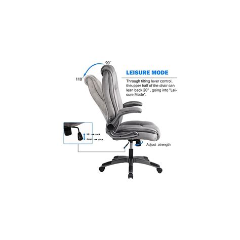 Buy Fabric Office Chair Adjustable Tilt Angle and Flip-up Arms ...