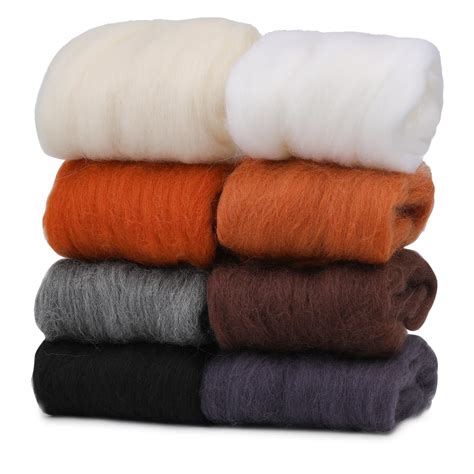 Buy Azonee 8 Colors Fiber Wool Yarn, Fiber Wool Yarn Roving, Felting ...