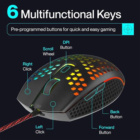 Ambrane Honeycomb Design Wired Gaming Mouse with 6 Programmable Buttons ...